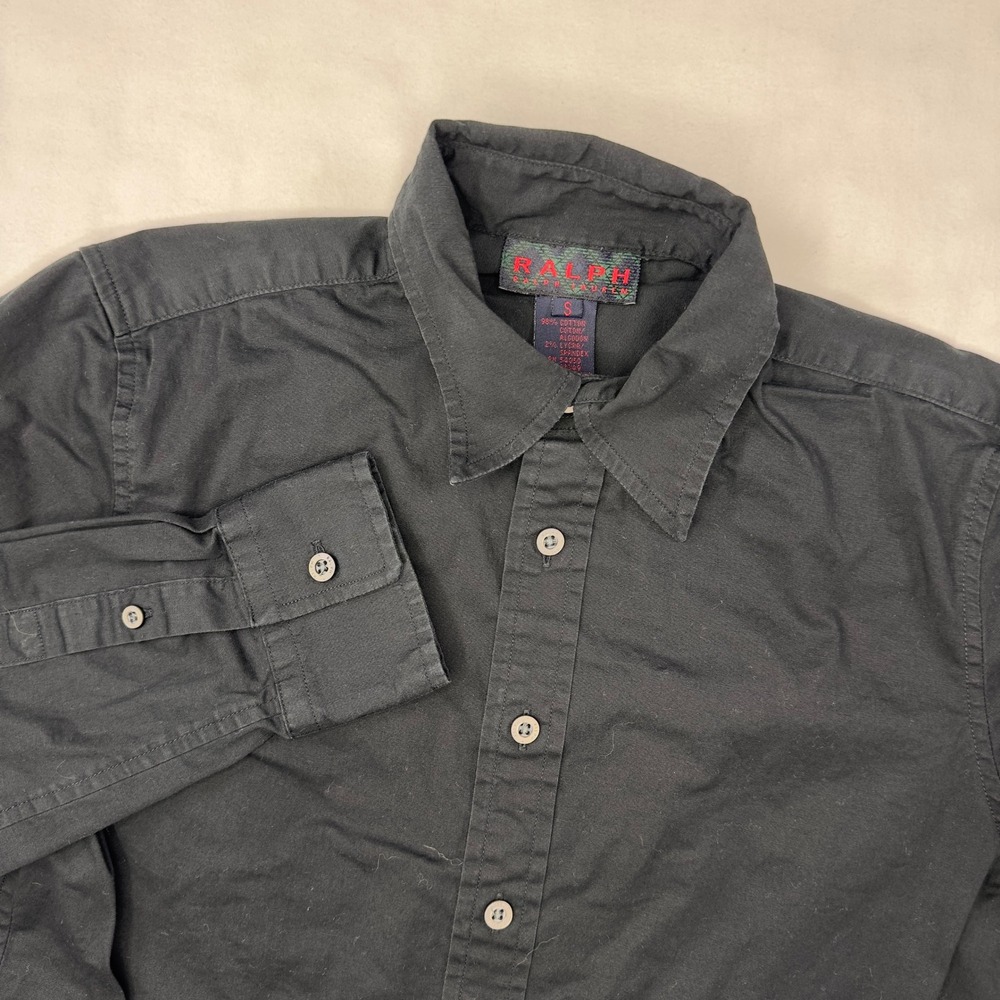 Ralph Lauren Shirt Womens Small Black Button Down Long Sleeve